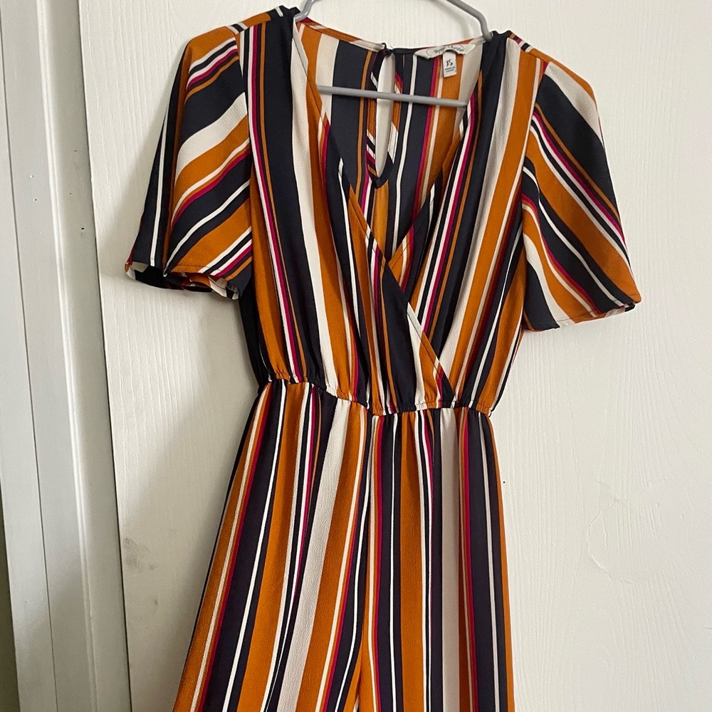 SugarFree Full Length Striped Jumpsuit Romper
